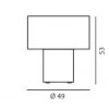 Lampe de table Pipe foscarini Diesel Plan dimensions - Valente Design