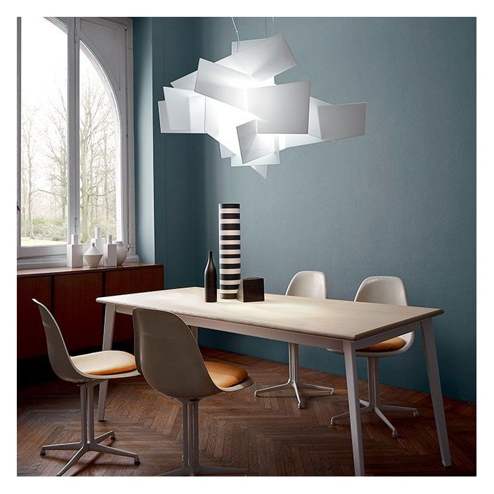 Suspension Big Bang L LED blanche mise en scène Foscarini - Valente Design