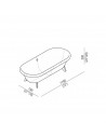 Schéma de la baignoire Ottocento plan dimensions de la marque Agape - Valente Design