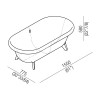 Schéma de la baignoire Ottocento small de la marque Agape - Valente Design