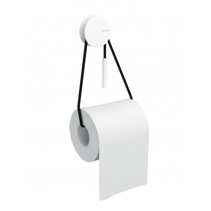 Porte rouleau patère blanche et corde noire