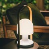 Lampe portable sans fil FollowMe Plus  Marset Valente Design éclairée sur table