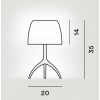 valente design lampe de table foscarini lumiere piccola dimensions
