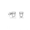 Schéma du porte verre chrome TH143 BAGNO&ASSOCIATI - Valente Design