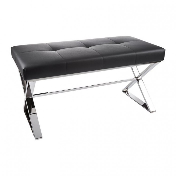 Banc, banquette de salle de bain BENCH chrome-noir. Marque Decor Walther - Design Maiken Walther