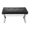 Banc, banquette de salle de bain BENCH structure métal chromé et assise noire. Marque Decor Walther - Design Maiken Walther