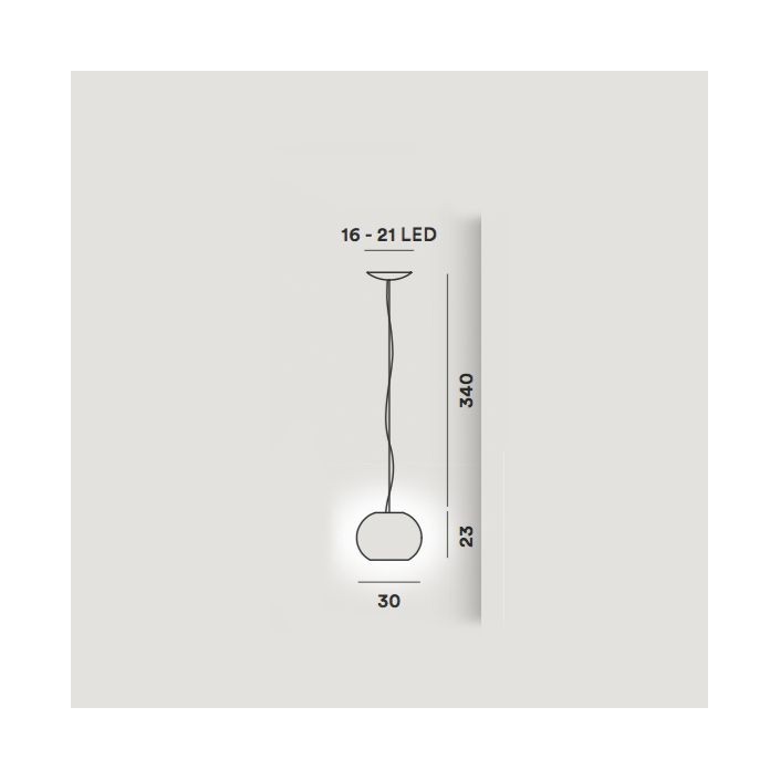 Suspension Buds 3 foscarini plan dimensions