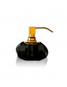 Distributeur de savon liquide en verre noir Kristall Decor Walther - Finition dorée