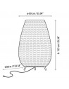 Schéma de la lampe à poser Amphora 03 Bover dimension - Valente Design