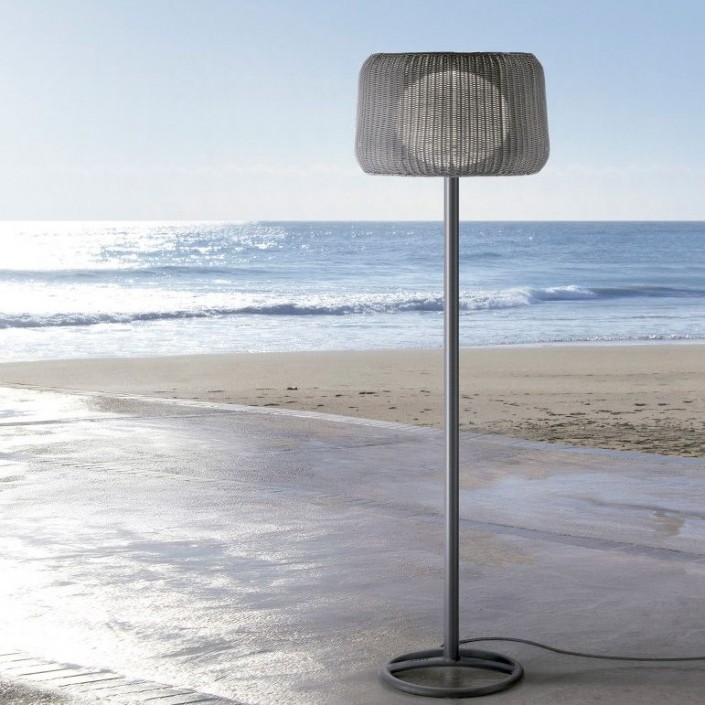 lampadaire Structure marron graphite - base acier marron graphite - abat-jour marron FORA P marque Bover - Valente Design