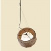 Vue de haut de la Suspension FORA S de couleur beige avec abat-jour tressé de la marque Bover chez Valente Design