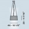 plan et dimension suspension TWIGGY GRID marque Foscarini