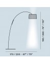 dimensions et plans lampadaire TWIGGY GRID TERRA de FOSCARINI - Valente Design