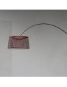Vue en détail lampadaire TWIGGY GRID TERRA rouge carmin de FOSCARINI - Valente Design