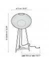 Schéma du lampadaire blanc Garota P 01 BOVER chez Valente Design