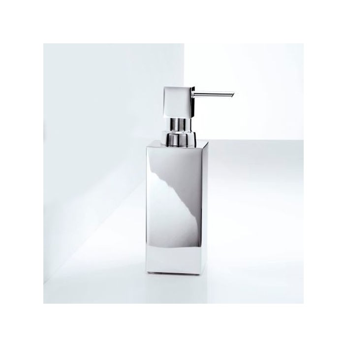 Distributeur de savon liquide rectangulaire laiton chromé de Decor Walther - Valente Design