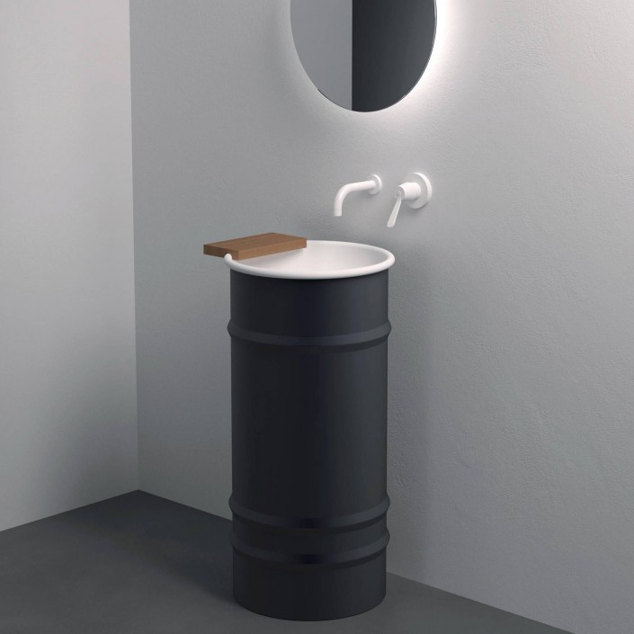 Vasque à poser gris foncé et blanche Vieques de la marque Agape - Valente Design