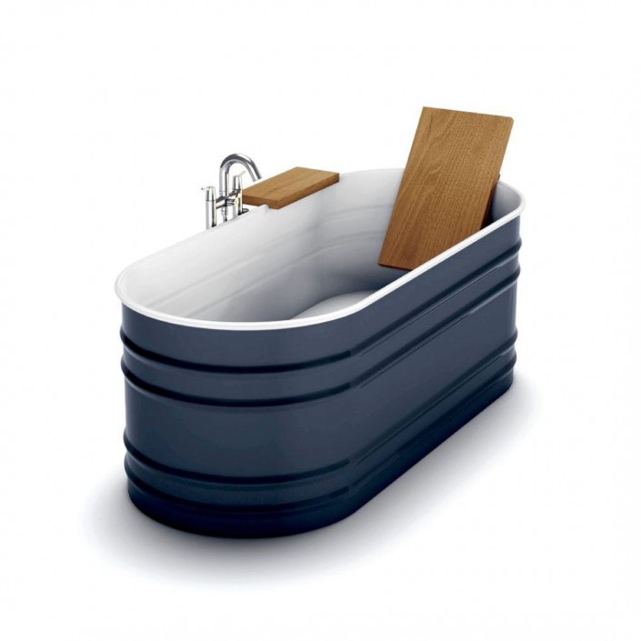 Baignoire de luxe vieques XS gris foncé et blanche de la marque Agape - Valente Design