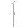 Schéma du lampadaire extérieur Parker sur piquet de la marque Royal Botania chez Valente Design