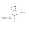 Dimensions Lampadaire Sorry Giotto 3 catellani et smith - Valente Design