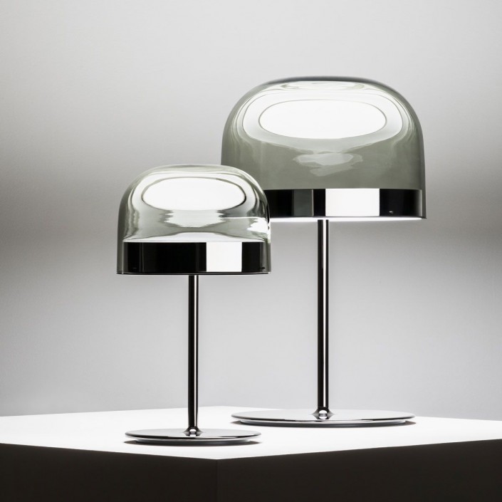 Lampe de table Equatore couleur nickel Fontana Arte en 2 tailles - Valente Design