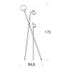 Dimensions lampadaire Tripod de fontana arte - Valente Design