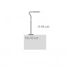 Dimensions lampe de table Lola T Catellani & Smith - Valente Design