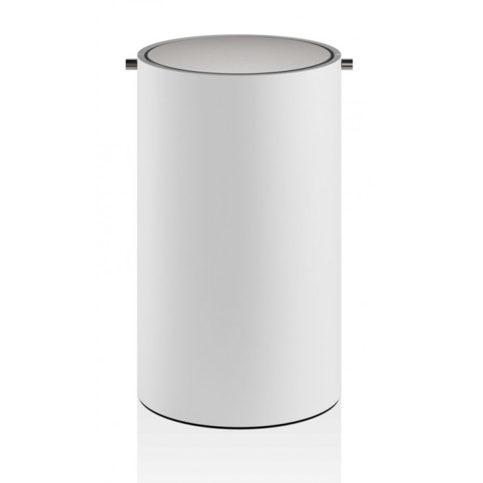 Poubelle blanche couvercle basculant blanc et acier mat Stone - Décor Walther - Valente Design