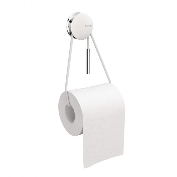 Porte rouleau patère chrome et corde blanche - Bath + - Valente Design