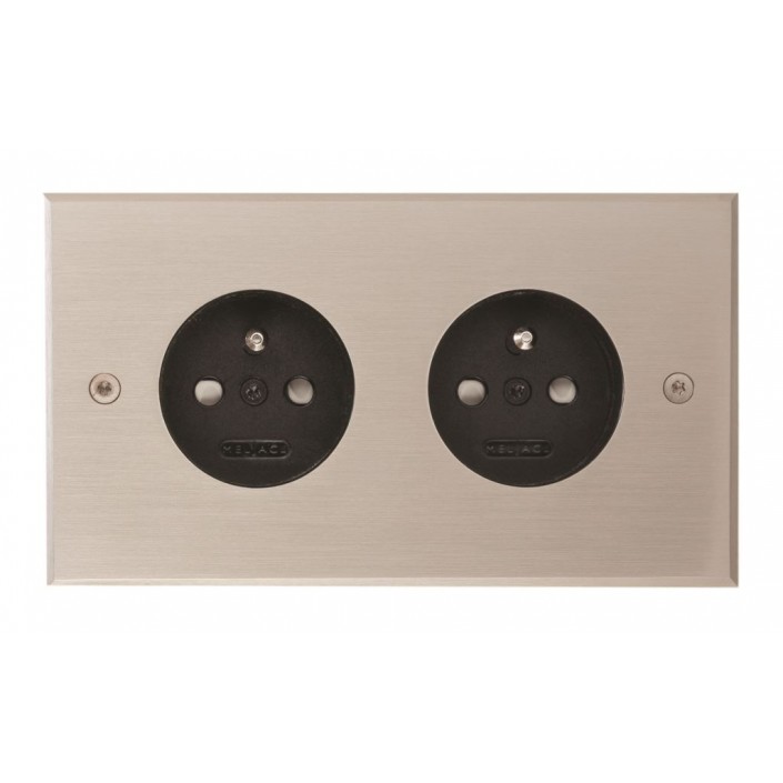 Prises de Courant Double Nickel Brossé MELJAC - Valente Design