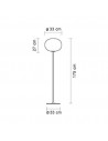 Dimensions Lampadaire Glo-Ball F2 flos Valente Design Jasper Morrison