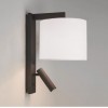 Applique Ravello Led Reader finition bronze abat jour blanc vue de profil astro lighting  - Valente design