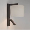 Applique Ravello Led Reader finition bronze abat jour gris putty vue de profil astro lighting  - Valente design