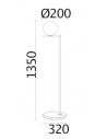 Schéma du Lampadaire IC F outdoor version 135 cm Flos Valente Design