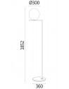 Schéma du Lampadaire IC F outdoor version 185 cm Flos Valente Design