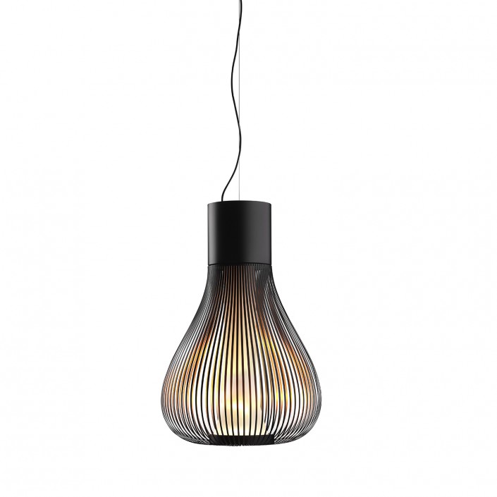 Suspension Chasen acier souple noire de flos