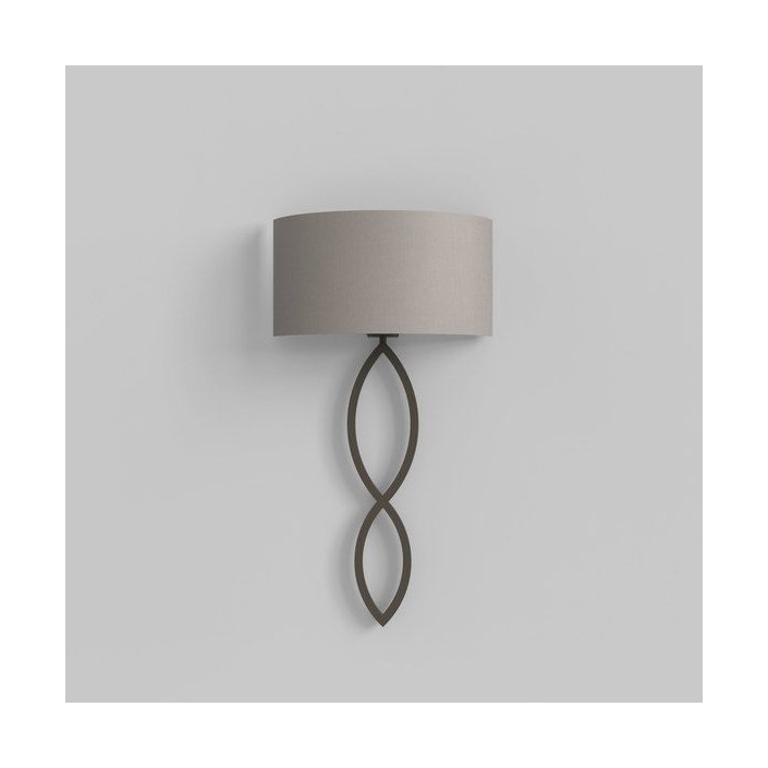 Applique Caserta bronze abat-jour gris clair putty éteinte AstroLighting Valente Design