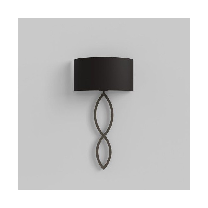 Applique Caserta bronze abat-jour noir vue d'ensemble éteinte AstroLighting Valente Design