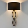 Applique Caserta bronze abat-jour noir allumée AstroLighting Valente Design