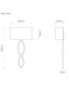 Dimensions Applique Caserta avec abat-jour AstroLighting Valente Design