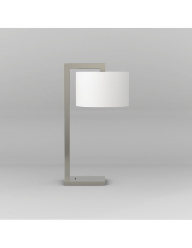 lampe de table Ravello nickel mat et abat-jour rond blanc Astro Lighting - Valente Design
