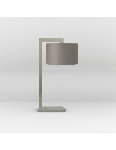 lampe de table Ravello nickel mat et abat-jour rond huître Astro Lighting - Valente Design