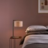 Table de chevet avec lampe de table Ravello nickel mat et abat-jour rond gris clair Astro Lighting - Valente Design
