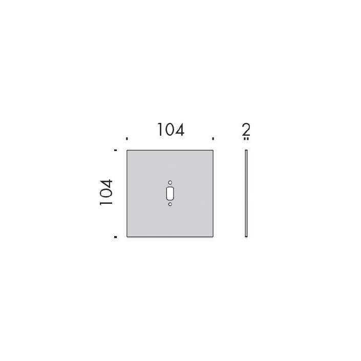 Dimensions 10,4x10,4cm plaque de recouvrement liseuse Toccami tactile LED Viabizzuno