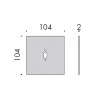 Dimensions 10,4x10,4cm plaque de recouvrement liseuse Toccami tactile LED Viabizzuno