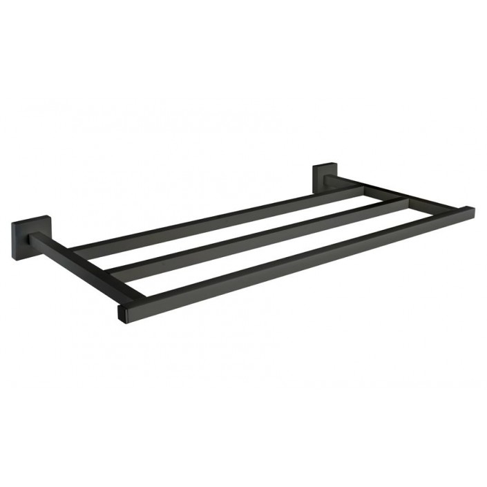 Etagère porte serviette rack 60 cm noir mat de la collection Quattro Bagno&associati Valente Design