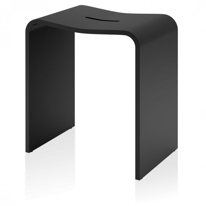 Tabouret STONE STOOL NOIR MAT DECOR WALTHER - Valente Design