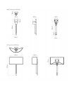 Dimensions applique Tate avec abat-jour Astro Lighting Valente Design