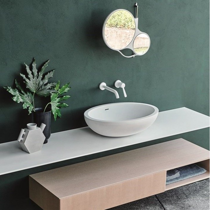 Vasque à poser Spoon XL dans la salle de bain de la marque Agape - Valente Design