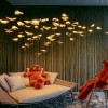 Suspension Gold Moon Chandelier or Catellani and Smith Valente Design mise en scène chambre